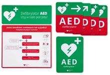 Zestaw tablic informacyjnych AED 