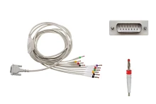 Kabel EKG  nierozłączny, 10-odprowadzeniowy, wtyk bananowy 4mm, wtyk D-Sub 15-pin, dł. 70/110/200 cm