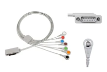 Kabel EKG do holtera nierozłączny, 7-odprowadzeniowy, zatrzask, wtyk D-Sub 15-pin, dł. 40/20 cm