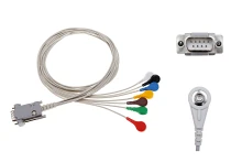 Kabel EKG do holtera nierozłączny, 7-odprowadzeniowy, zatrzask, wtyk D-Sub 9-pin, dł. 90 cm
